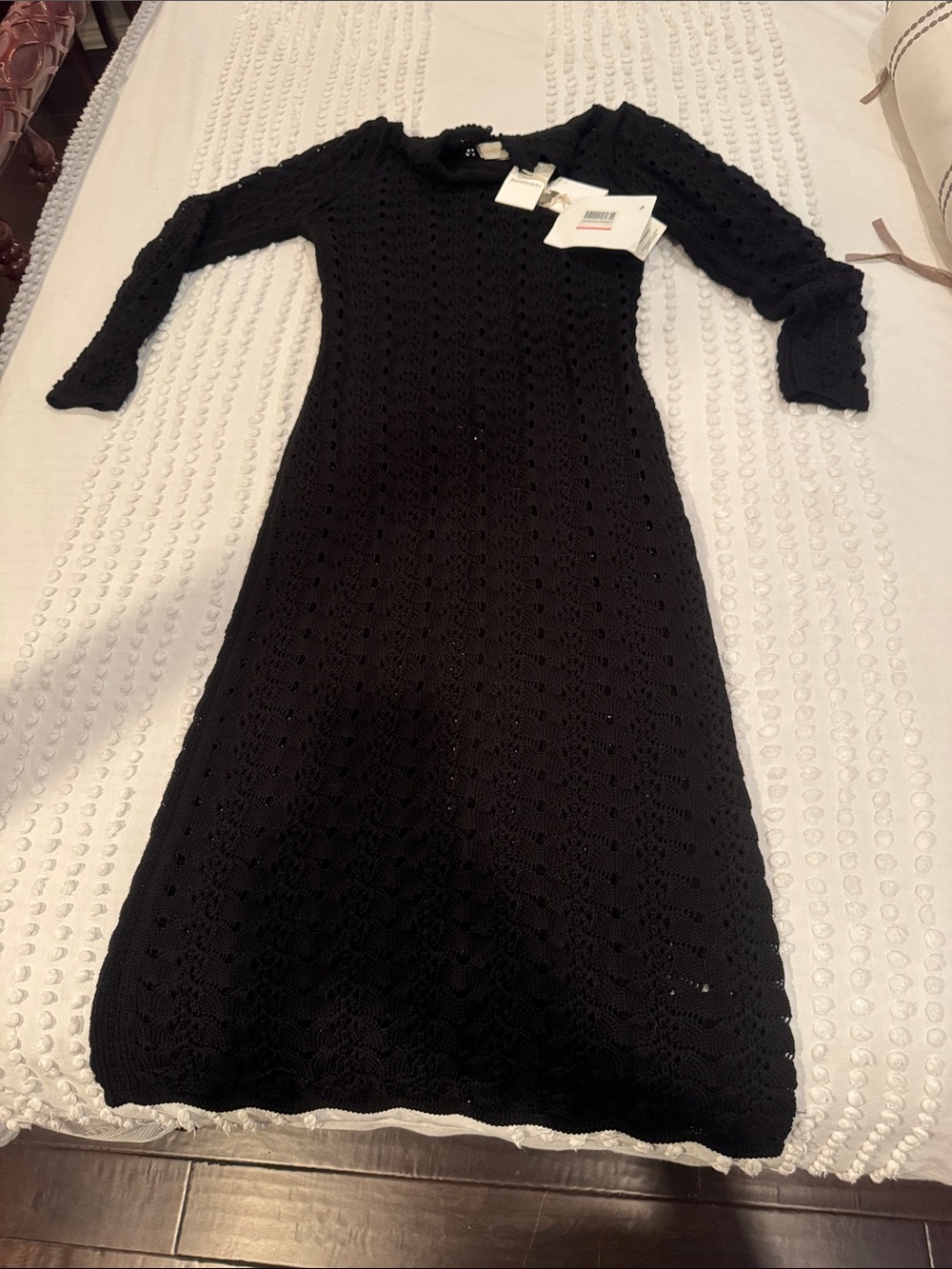 Zimmermann concert Black Long Sleeve Knit Midi Dress